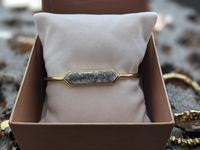 Druzy Stone Gold Cuff Bracelet 