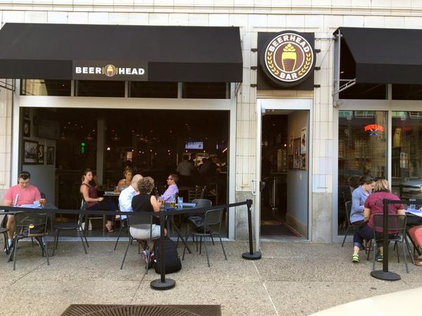 Beerhead Bar's very cool open patio setup.  The stage is about 20 feet from that big open window.