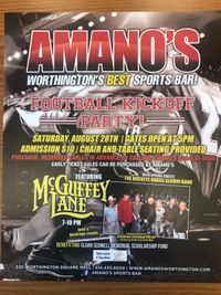 Amanos annual OSU Buckeyes Kickoff PARTY w/McGuffey Lane 