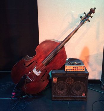 My bass getting cozy with my amp @ Alva's Showroom in San Pedro pre-show
