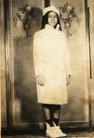 Grandmom in her drum majorette uniform.
