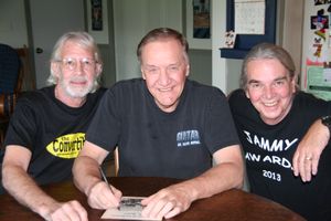 Benders relaxing after the reunion recording session. Left to right Geno Jansen, Paul Barrry, and Gerry Cain.