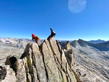 Climbing 12,662ft Columbine Peak, High Sierra.
