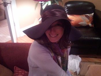 Modeling my new hat from Lori and Roger.  #hellogorgeous
