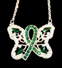 Emerald No You Cant’cer Butterfly Necklace