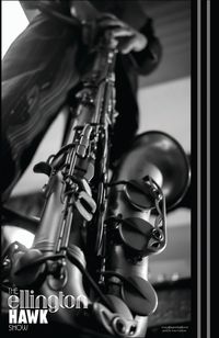 Ellington Hawk Saxophone Poster BW