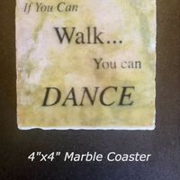 Set Of 4 Marble Coasters + Free Download Of The Song "If You Can Walk You Can Dance"  (Available in continental U.S. only-FREE shipping)