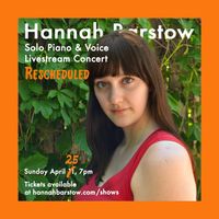 Hannah Barstow Solo Piano & Voice Livestream Concert