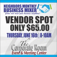    VENDOR SPOT JUNE 16th from 8am to 10am 