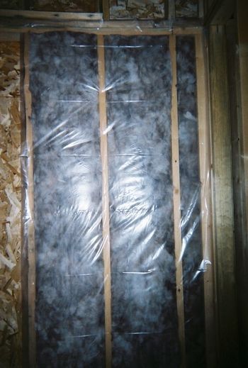 eco batt insulation over foam in bathroom
