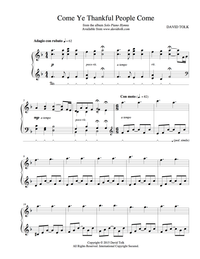Sheet Music - Come Ye Thankful People Come (Solo Piano)