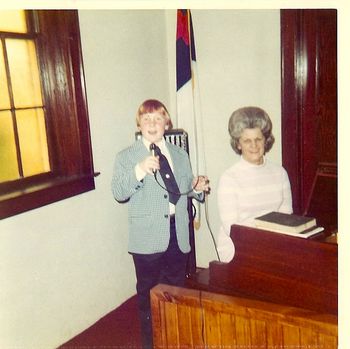 Gary around age 10 with Marion Holt.
