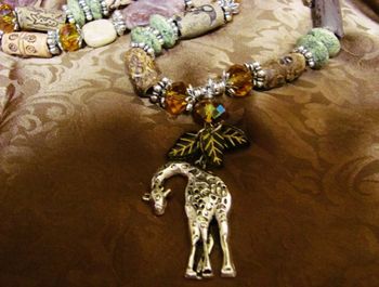 Giraffe necklace, gemstone, long gorgeous. $85.00
