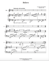 "Believe" Sheet Music- Piano/Vocal