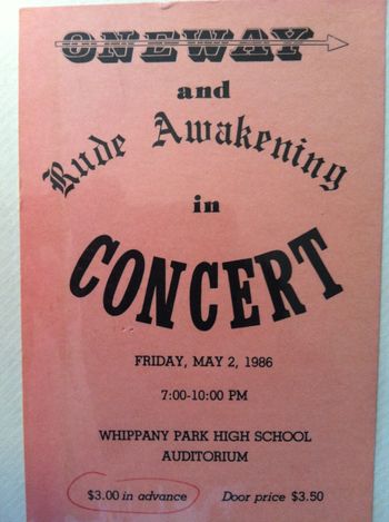The Original Gig Concert Ticket (performing as "Rude Awakening" - how 80's is THAT?!)
