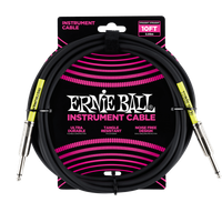 Ernie Ball P06048 Ultraflex 1/4" TS 10' Guitar Instrument Cable (black)