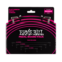 Ernie Ball P06224 Pedal Board Pack Flat Ribbon Patch Cable Kit (10 count)