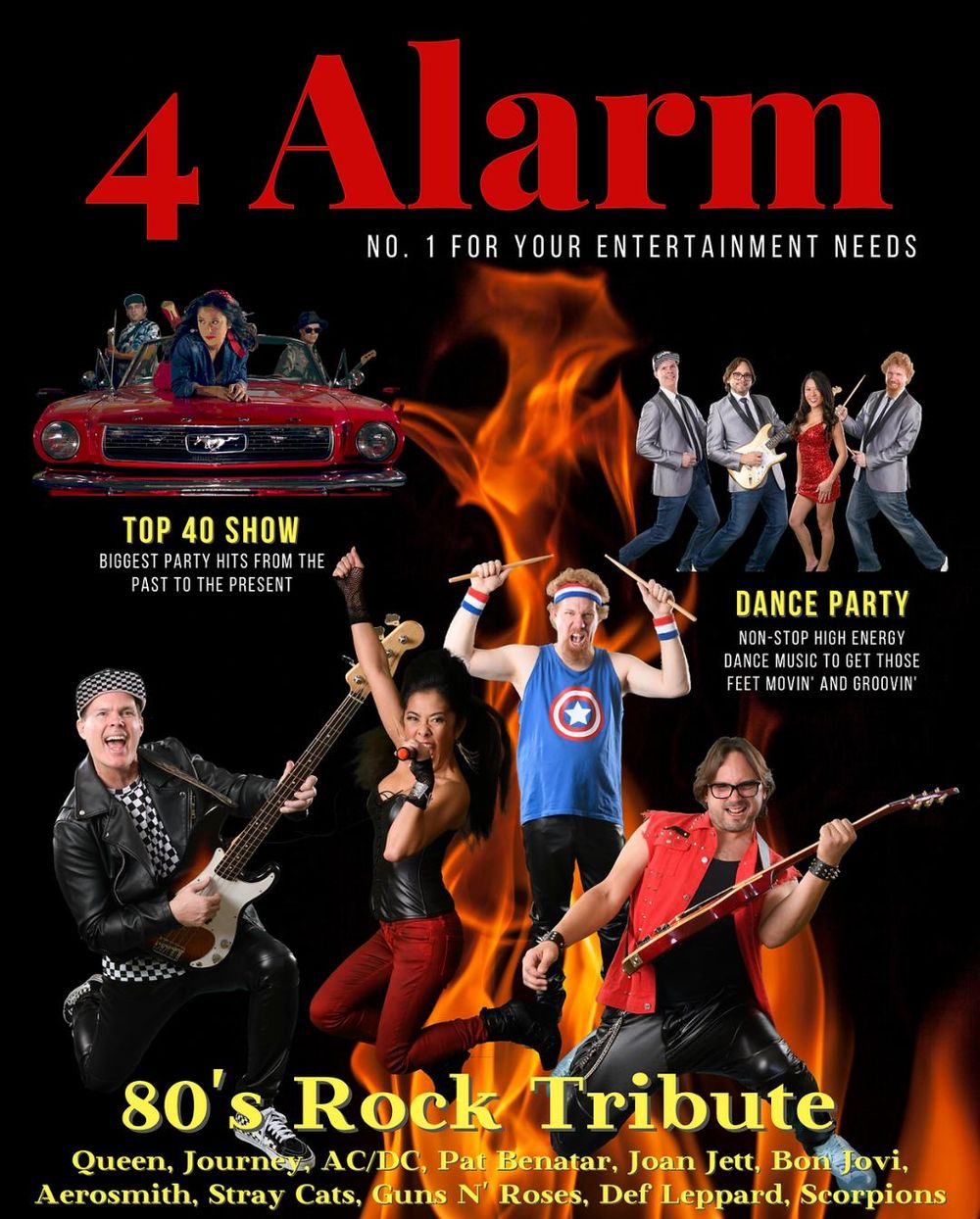 4 Alarm is Southern California's premier Top 40 Pop-Dance Current Hits cover band. With lead vocalist Viennie V on stage, you can get closer than you ever thought possible to a legit top 40 pop artist. 