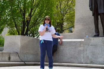 Connie singing at the Illinois State Capital Rally 2020
