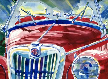 "MG Motorcar" is a classic car and was in perfect condition at Mo's in Lake Oswego, OR. 30"x22" Original and prints available.
