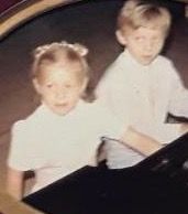 Becky's first piano recital with brother, Jimmy.  1980.
