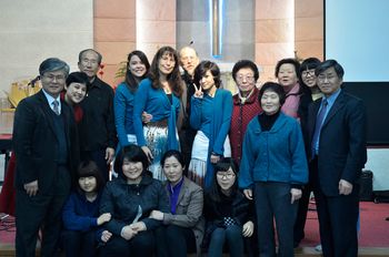 Some of the people at the Fishing Village Church in Seoul.
