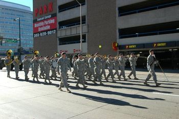 101st Army Band marching in the Veteran's Day Parade.
