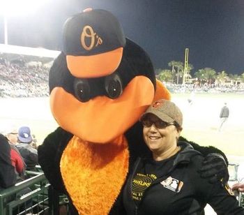 2016 Mutual fans! Baltimore Orioles Spring Training at Ed Smith Stadium, Sarasota, Florida.
