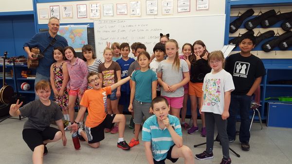 Grade 4 Students at Clearpoint Elementary School after we wrote The Bad Dream Blues as part of the Montreal Folk Festival's inaugural Artists in the Schools program, June 2016. 
