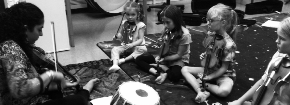 Little violinists in training! 