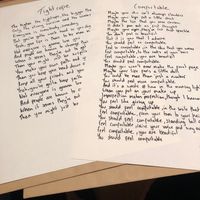 Handwritten Lyric Sheets (Unframed)