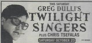 Chris Tsefalas band opening for Twilight Singers.
