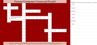 Famous Composers Google Sheets - Crossword Puzzle!