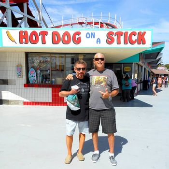 Robbie with his great friend Dick Hayes in Santa Cruz, California
