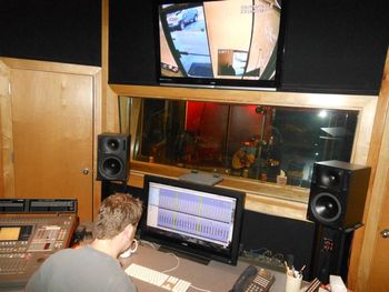 Gold record producer/engineer Robert Rebeck doing some mixing in studio B

