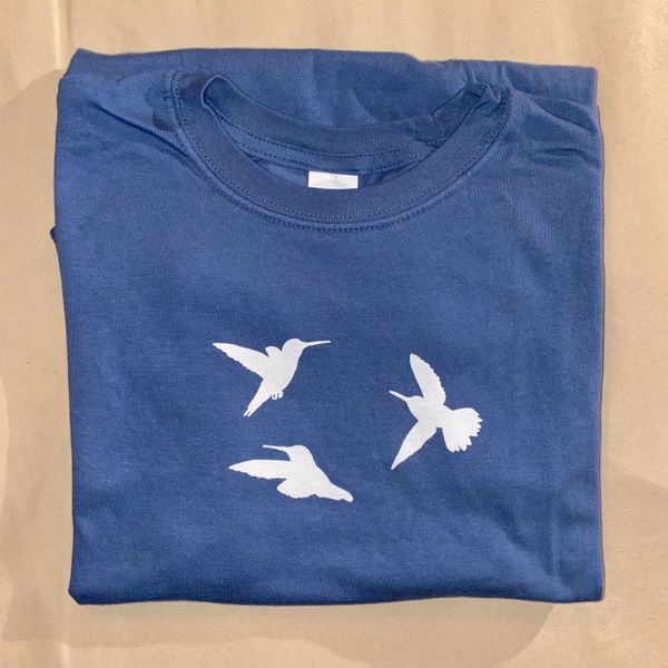 Hummingbird Logo Comfy Tee - Indigo Blue