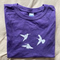 Hummingbird Logo Comfy Tee - Heather Purple