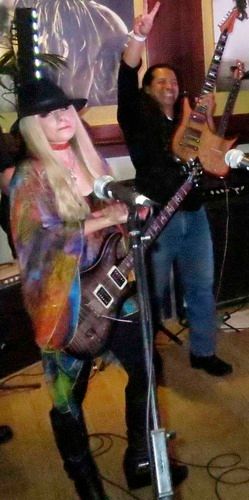 Guitarist Orianthi and I for the encore.
