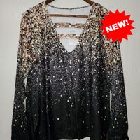 Black & Gold Ombre Caged Top (Size XL)
