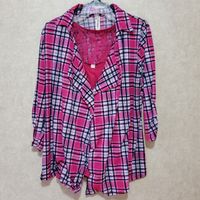 Pink Flannel & Tank Top (Size 1X)