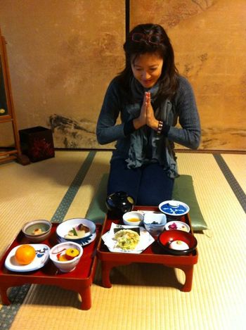 Dining at a sacred shrine in Japan
