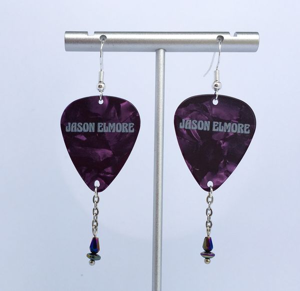 Guitar Pick Earrings - Purple Tears 