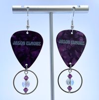 Guitar Pick Earrings - Fun with Purple