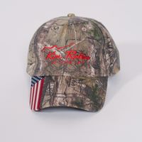 Camouflage Hat With Red Lettering 