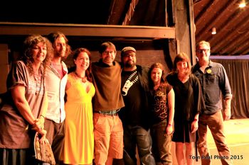 This happened. The first time all six 2015 Kerrville Winners stood together. Left to right: Dalis Allen , David Berkeley, Amy Kucharik, Me, Tom Meny, Becky Warren, Anna Tivel, and Ellis Paul
