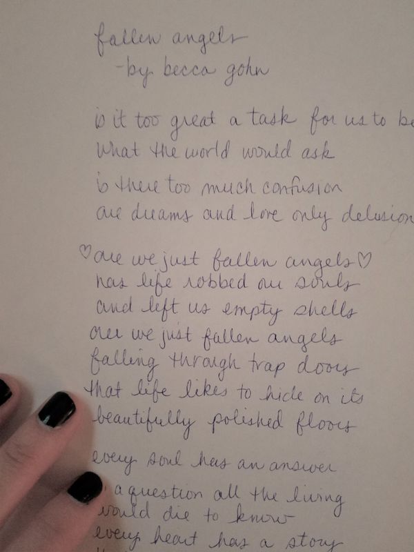 Handwritten Lyrics/Poetry
