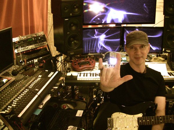 Producer Jonathan Cazenave in the studio.