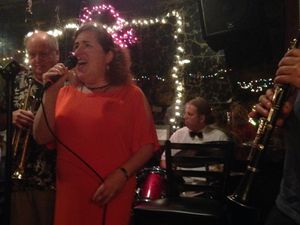 Carol and Michael sitting in with the legendary Grove Street Stompers.