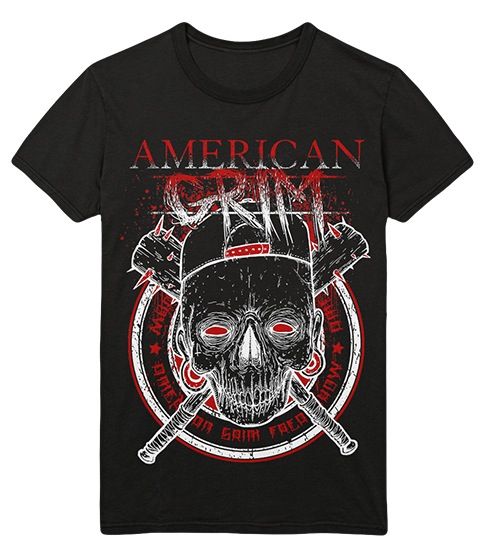 American Grim Skull n Bat T-Shirt
