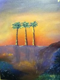 Three Palm painting by Aunt Pat-Pat